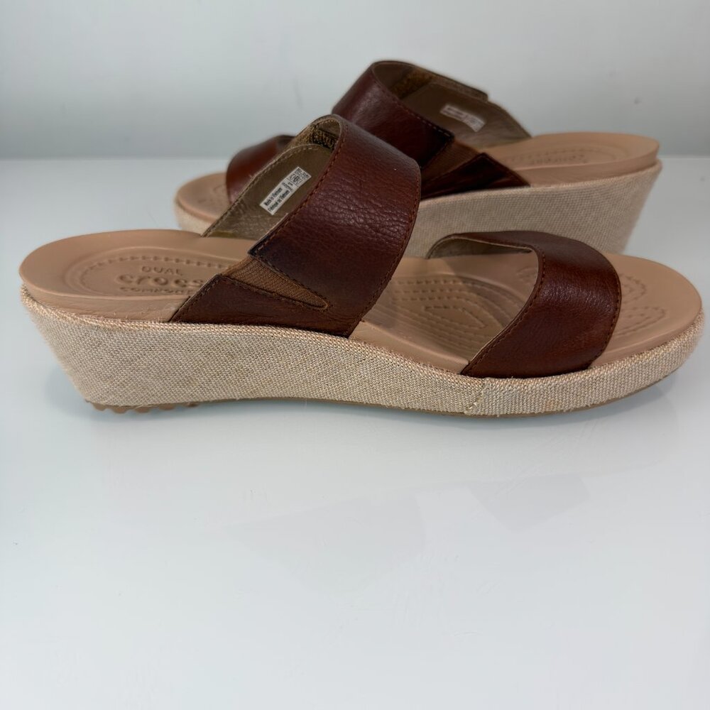 Crocs A-Leigh 2-Strap Mini Wedge Sandal Womens Size 8 - Picture 11 of 14